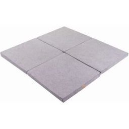 MeowBaby Alfombra de juego cuadrada para niños - gris