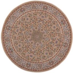 THEKO Alfombra oriental floral tejida a máquina en lana natural