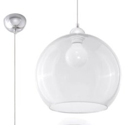 Sollux Lighting Lámpara de techo transparente acero, vidrio alt. 120 cm