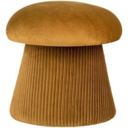 House Nordic Puff de terciopelo ocre dorado