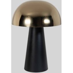 Maisons du Monde Lámpara de hierro negro con pantalla dorada en forma de sombrero