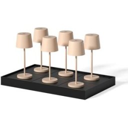 LUMISKY Juego de 6 lámparas de mesa con base beige h22cm