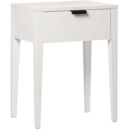 Klast Home Mesita de noche 1 cajón efecto madera blanco 45 cm x 60 cm