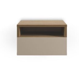 Drawer Mesa de noche de pared con 1 cajón de madera - beige