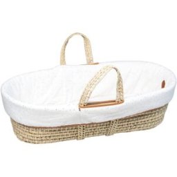 Sevira Kids Cesta para bebé con colchón funda y funda ajustable puntos dorados