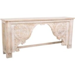 Wanderlust deco Recibidor-consola de madera acabado artesanal 188x43x85, blanco