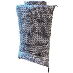 Decoclico [alfombra de algodón blanco estampado sobre fondo azul