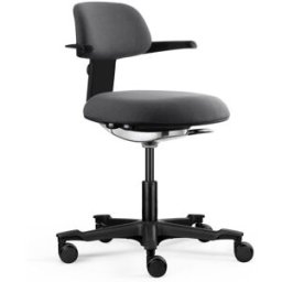 hjh OFFICE Silla de trabajo tela gris oscuro
