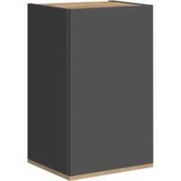 Whous Mueble auxiliar 1 puerta efecto madera antracita/roble 40,4x35x70 cm