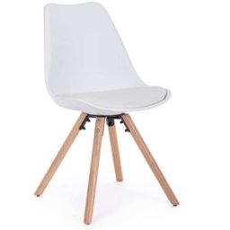 Bizzotto Juego 6 sillas haya blanco