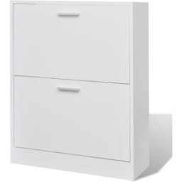 Maison Chic Mueble zapatero,gabinete para calzado madera blanco 63,5x24x81cm