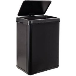 WellHome Cubos de basura de acero inoxidable negro 40l
