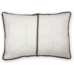 TAPIDECOR Cojín geométrico bordado beige relleno premium 70x50