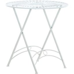 CLP Mesa redonda de exterior para 2 personas en Metal Blanco