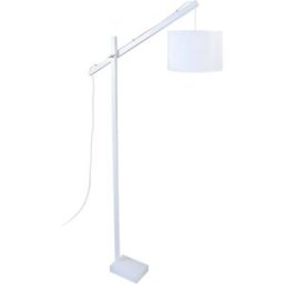 Tosel Lámpara pie alto articulado madera blanco pantalla blanco