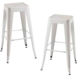 Regalos Miguel Pack 2 taburetes color blanco en acero reforzado