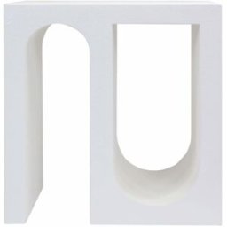 Mobili Rebecca Mesita de noche mesa auxiliar en mdf color blanco 55x50x26