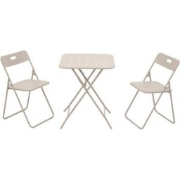 Urban Cocon Set bistró de jardín plegable de 3 piezas en acero beige