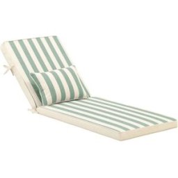 Defora Home Cojín a rayas con pillow para tumbona jardin color verde
