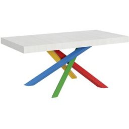 Itamoby Mesa extensible 90x180/284 cm efecto madera fresno blanco, hierro