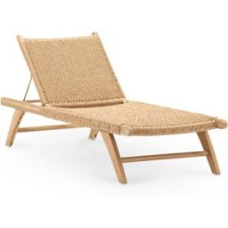 Defora Home Pack 2 tumbonas jardin con ruedas madera y ratan