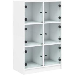 Maison Chic Aparador alto con puertas madera ingeniería blanco 68x37x109 cm