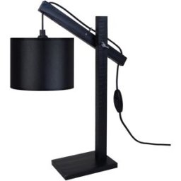 Tosel lámpara de mesa madera negro pantalla negro