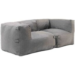 Oviala Conjunto de jardín modular con 2 sillones esquineros grises