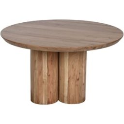 NIYLO Mesa centro de acacia natural 80x80x45 cm