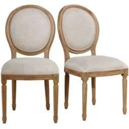 Robin des Bois Juego de 2 sillas de madera y lino premium lino