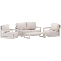 Kerama Conjunto de jardín 4 plazas de aluminio beige
