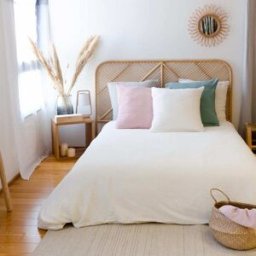 sweeek Ropa de cama de gasa y algodón blanco