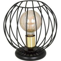 Wonderlamp Lámpara de mesa esférica de metal con pantalla en rejilla negro
