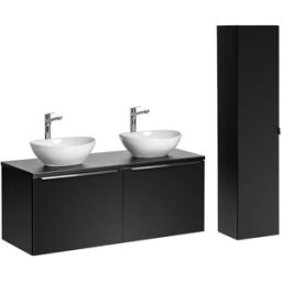 Petits meubles Conjunto mueble lavabo doble 120cm tableros laminados y mdf negro