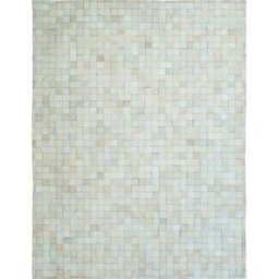 The Deco Factory Alfombra de cuero natural reciclado mosaico blanco 160x230