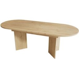 MODFU Mesa extensible esquinas redondeadas 140/180x90 cm, color roble