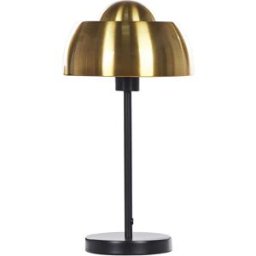 Beliani Lámpara de mesa metal negro dorado