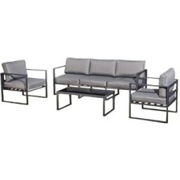 Concept Usine Conjunto de jardín de aluminio gris