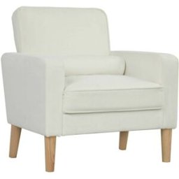 Homcom Butaca de salón 76x79x82 cm crema
