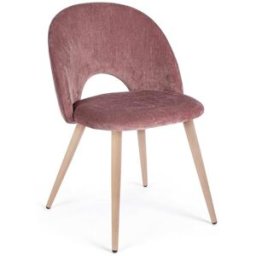 Bizzotto Juego 2 sillas terciopelo rosa