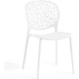 Fuori Set de 6 sillas de jardín apilables en resina blancas