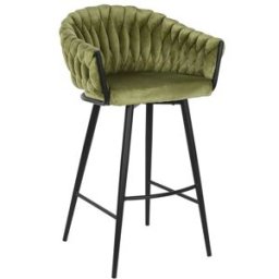 NIYLO Taburete de poliéster y acero verde 53x58x101 cm