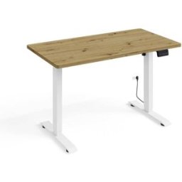 Petits meubles Escritorio eléctrico 120 cm paneles laminados madera y blanco