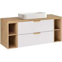 Petits meubles Oria mueble lavabo 120cm 4 huecos mate paneles laminados blanco