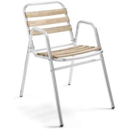 Oviala Silla de jardín de madera y aluminio