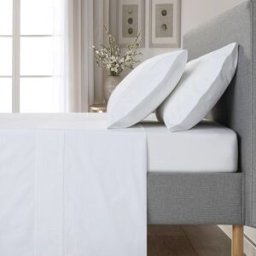 Casa da Laura Sábanas 100% algodón 400 hilos blanco cama 150/160 2 almohadas 50 x