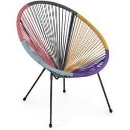 Bizzotto Sillón en acero y fibra sintética multicolor
