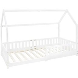 ML-Design Cama infantil tipi 90x200cm color blanco con listones de madera