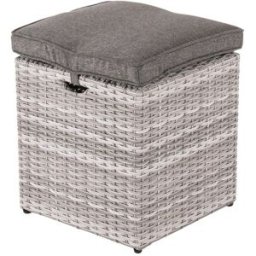Edenjardin Puf de jardín de ratán sintético gris 40x40x49 cm