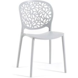 Fuori Set de 6 sillas de jardín apilables en resina gris
